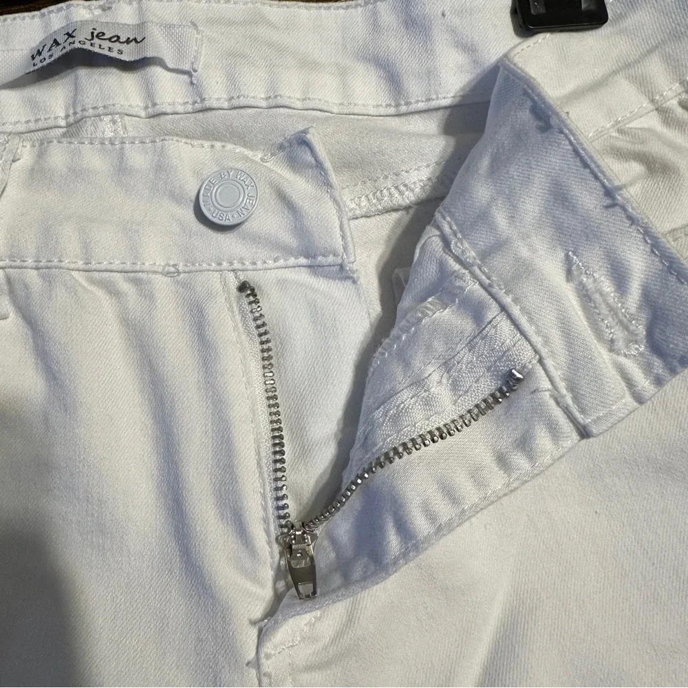 WAX Jean Los Angeles Women's White Distressed Skinny Jeans Size M 9 - Picture 8 of 14